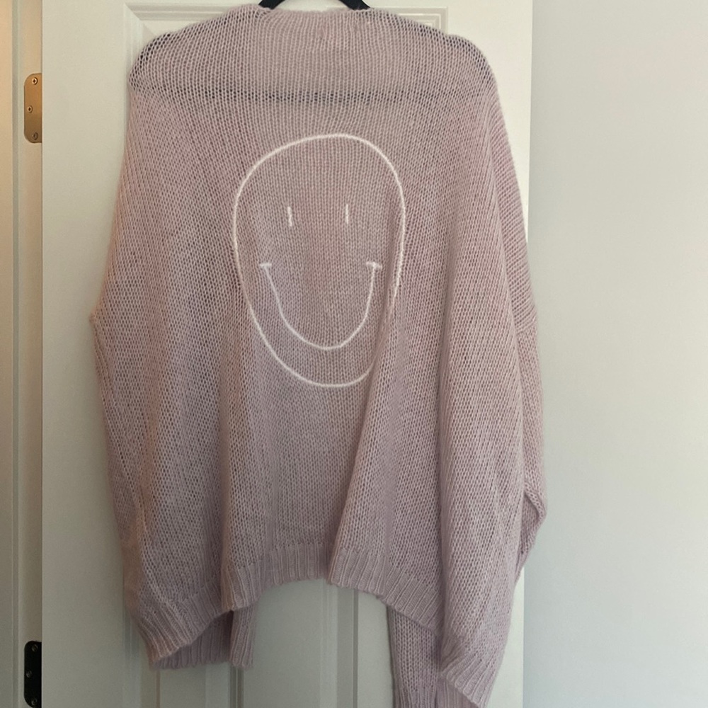 Drape smiley cardigan